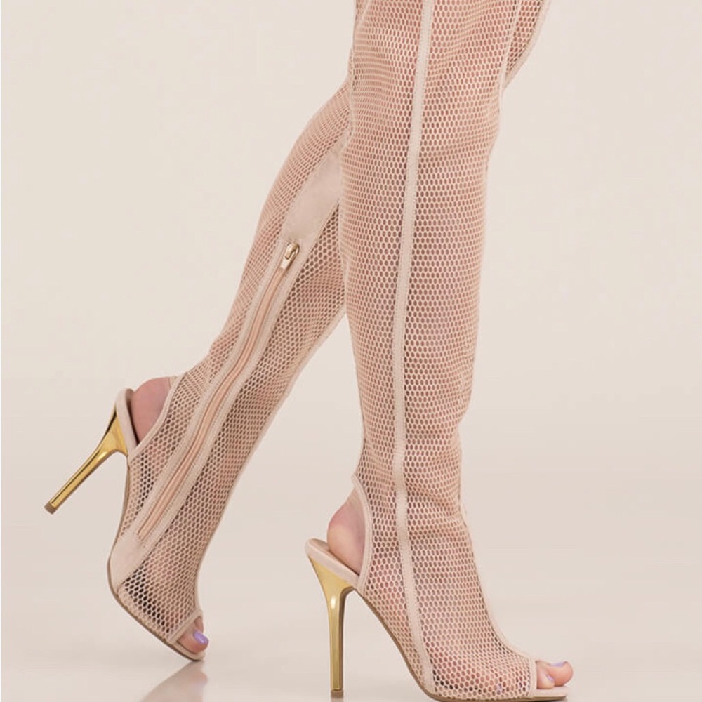 Cute Thigh High Open Toe Boots